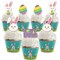 Big Dot of Happiness Hippity Hoppity - Cupcake Decoration - Easter Bunny Party Cupcake Wrappers and Treat Picks Kit - Set of 24